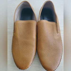 Men's Slip-On Perforated Casual Loafers - Tan By Zanzare Size 12